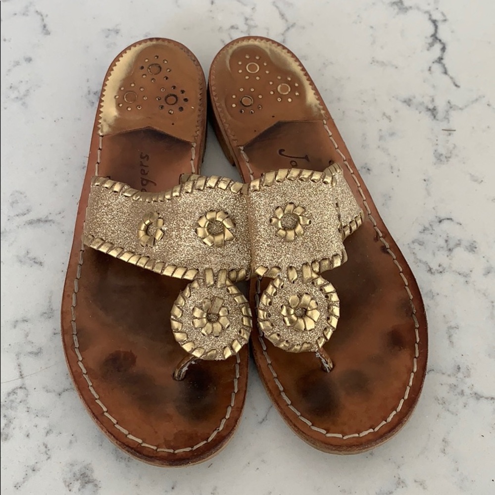Jack Rogers gold glitter 6.5